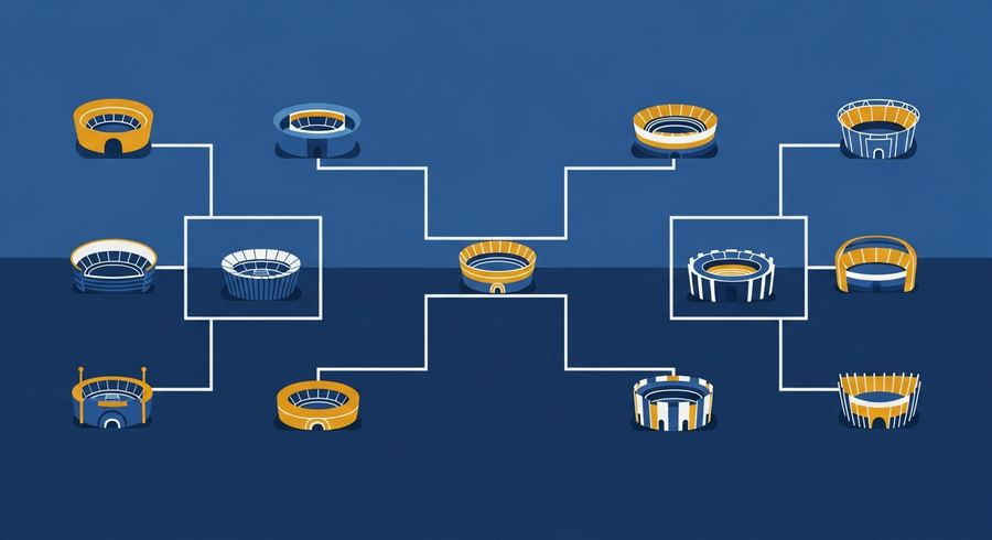 2026 FIFA 월드컵 8강 대진표를 상징하는 일러스트